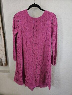 Adam Lippes Fuchsia Lace High-Low Dress